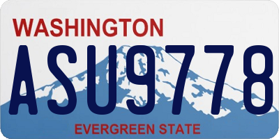 WA license plate ASU9778
