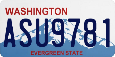 WA license plate ASU9781