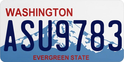 WA license plate ASU9783