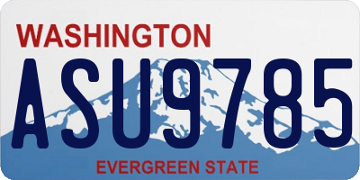 WA license plate ASU9785