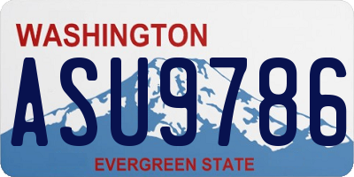 WA license plate ASU9786