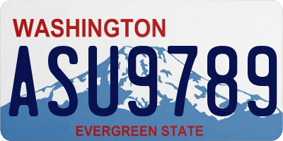 WA license plate ASU9789