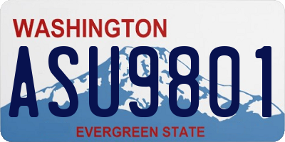 WA license plate ASU9801
