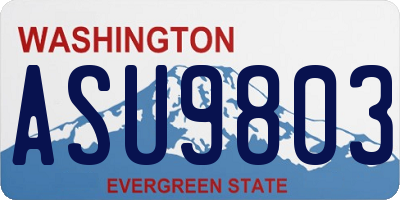 WA license plate ASU9803