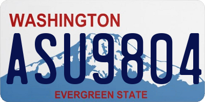 WA license plate ASU9804