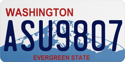 WA license plate ASU9807