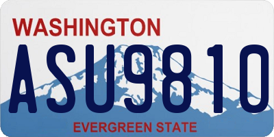WA license plate ASU9810