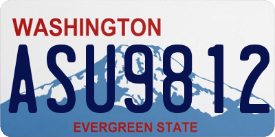 WA license plate ASU9812