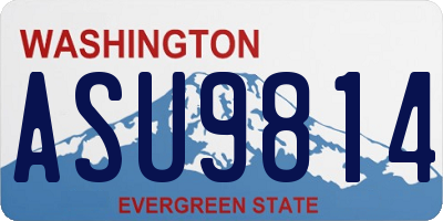 WA license plate ASU9814