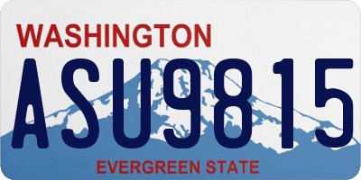WA license plate ASU9815