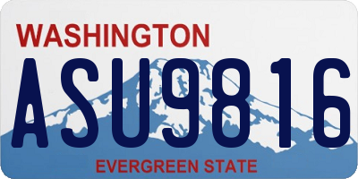WA license plate ASU9816