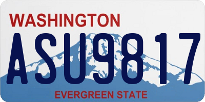 WA license plate ASU9817