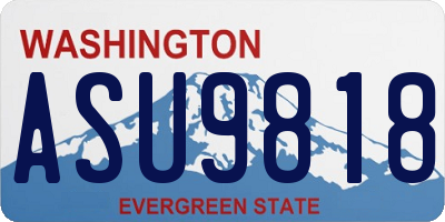 WA license plate ASU9818