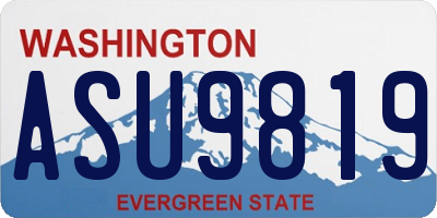 WA license plate ASU9819