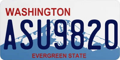 WA license plate ASU9820