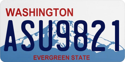 WA license plate ASU9821