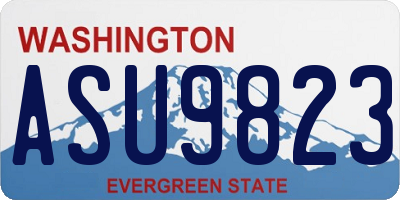WA license plate ASU9823