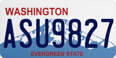 WA license plate ASU9827