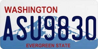 WA license plate ASU9830