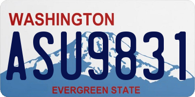 WA license plate ASU9831