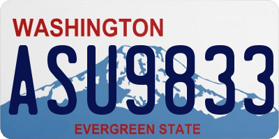 WA license plate ASU9833