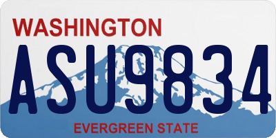 WA license plate ASU9834