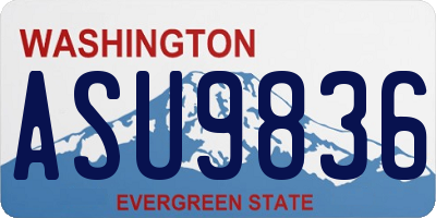 WA license plate ASU9836