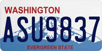 WA license plate ASU9837