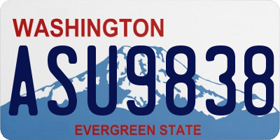 WA license plate ASU9838