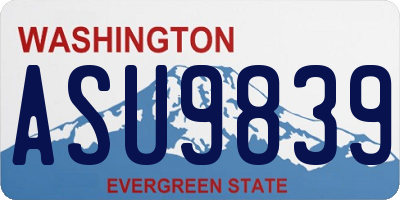 WA license plate ASU9839