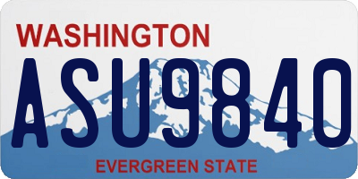WA license plate ASU9840