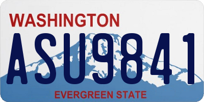 WA license plate ASU9841