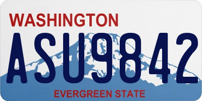 WA license plate ASU9842