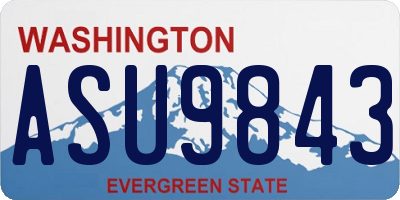 WA license plate ASU9843
