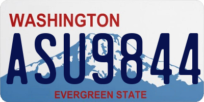 WA license plate ASU9844