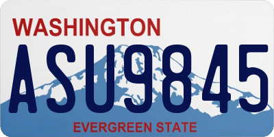 WA license plate ASU9845