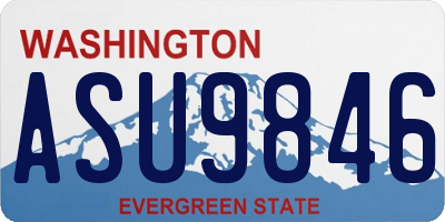 WA license plate ASU9846