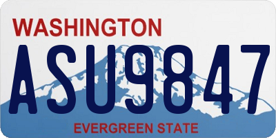 WA license plate ASU9847