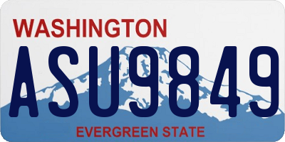 WA license plate ASU9849