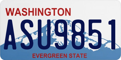 WA license plate ASU9851