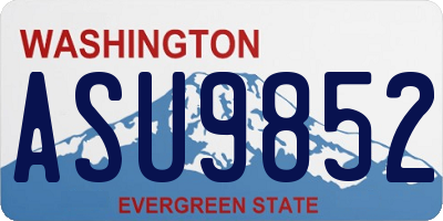 WA license plate ASU9852