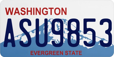 WA license plate ASU9853