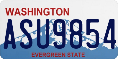 WA license plate ASU9854