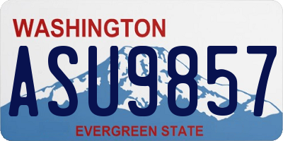 WA license plate ASU9857