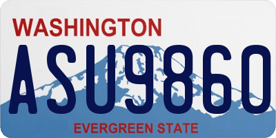 WA license plate ASU9860