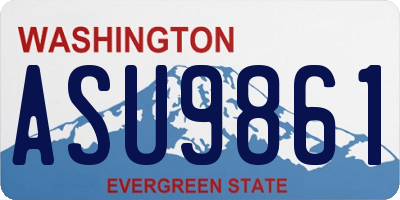 WA license plate ASU9861