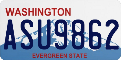 WA license plate ASU9862
