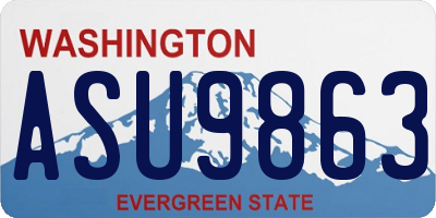 WA license plate ASU9863