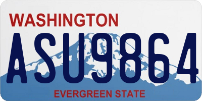WA license plate ASU9864