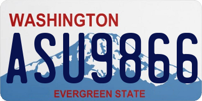 WA license plate ASU9866
